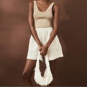 H&M Divided Linen Blend Pull On Shorts